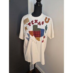 Vintage Jerzees Texas Themed Lonesome Dove Applique T-Shirt XL Cotton